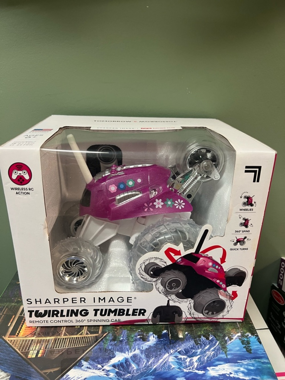 Sharper Image Purple and White Twirling Tumbler Remote Control Monster Truck